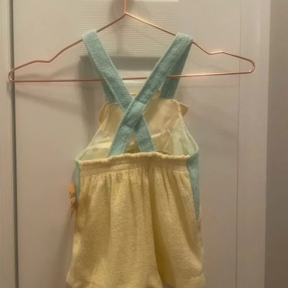 Vintage Carter's Yellow Cat & Mouse Terry Romper - 24M